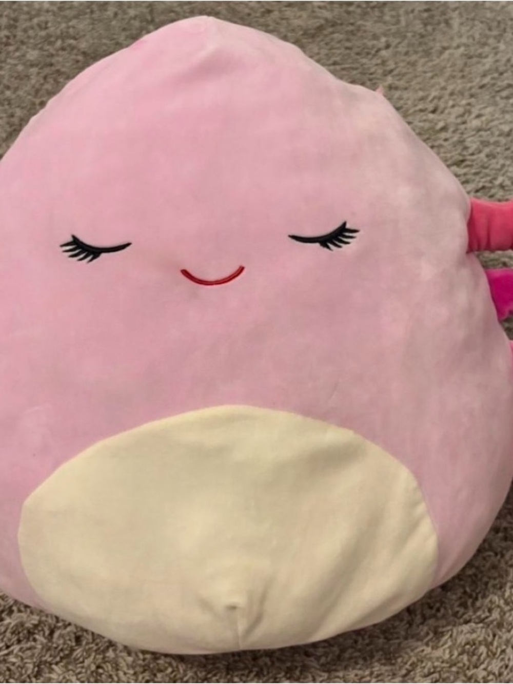 Squishmallow Plush Pink Kids Pillow Buddy with Cream Belly